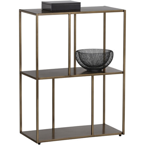 Eiffel Antique Brass Low Bookcase, Small